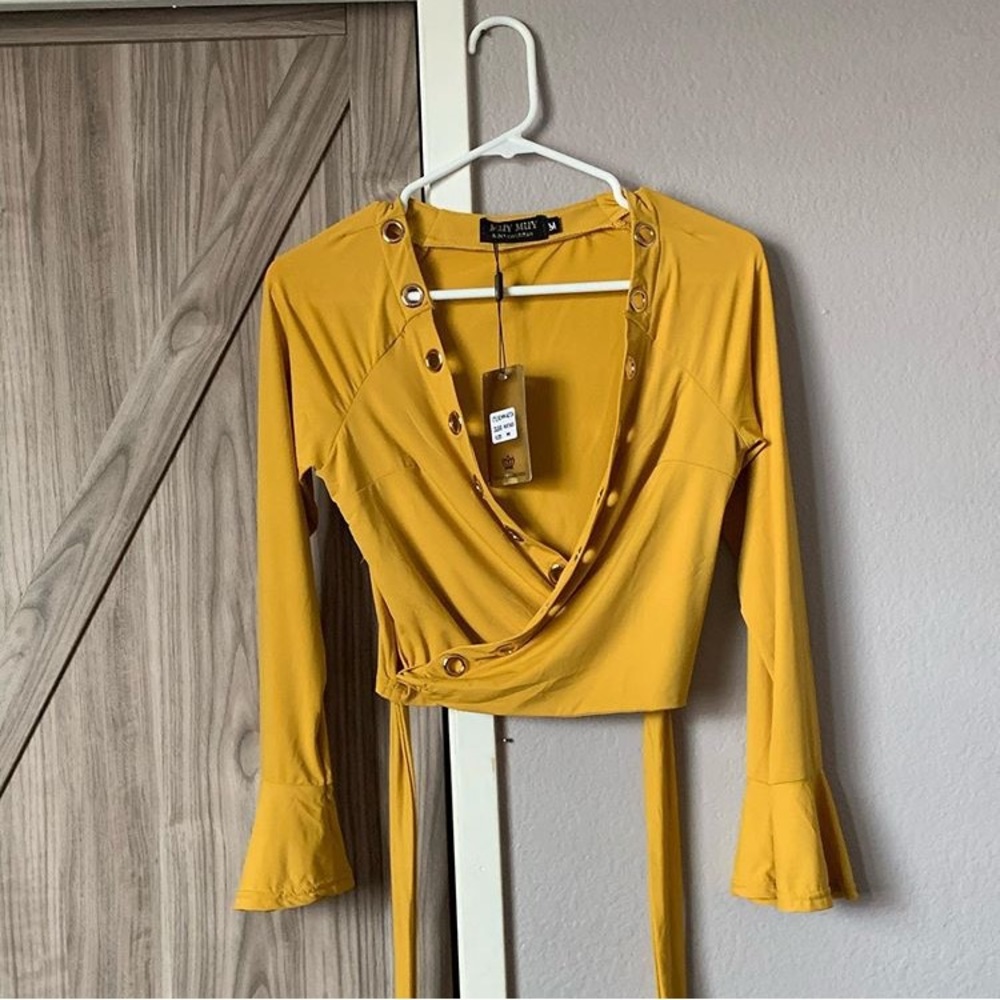 Yellow crop top